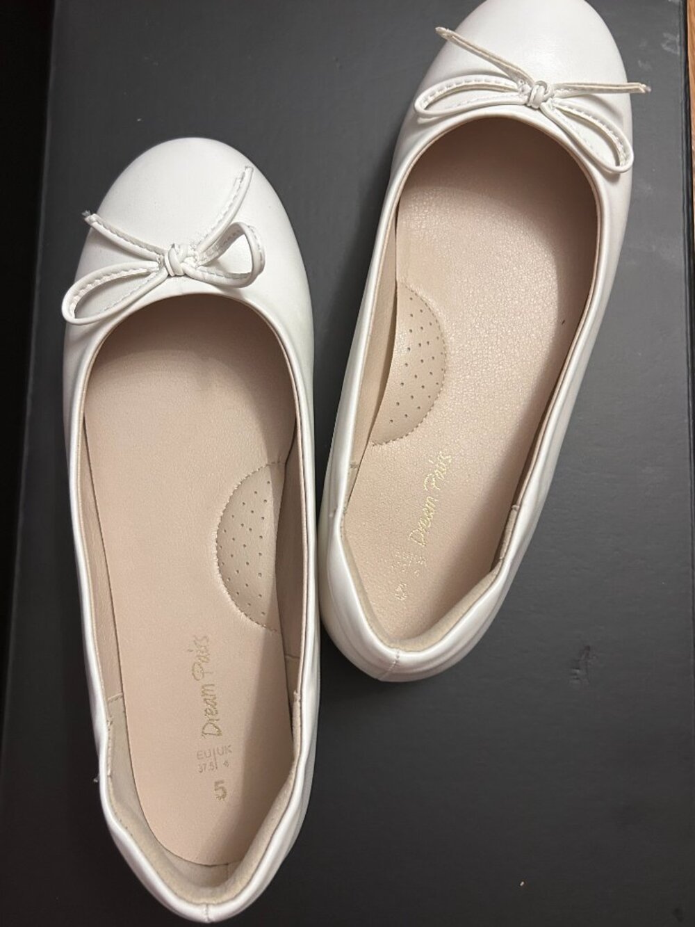 Dream Pairs Girls Dress Shoes Ballet Flats Slip-on Fashion Bow Flower Girl Shoes